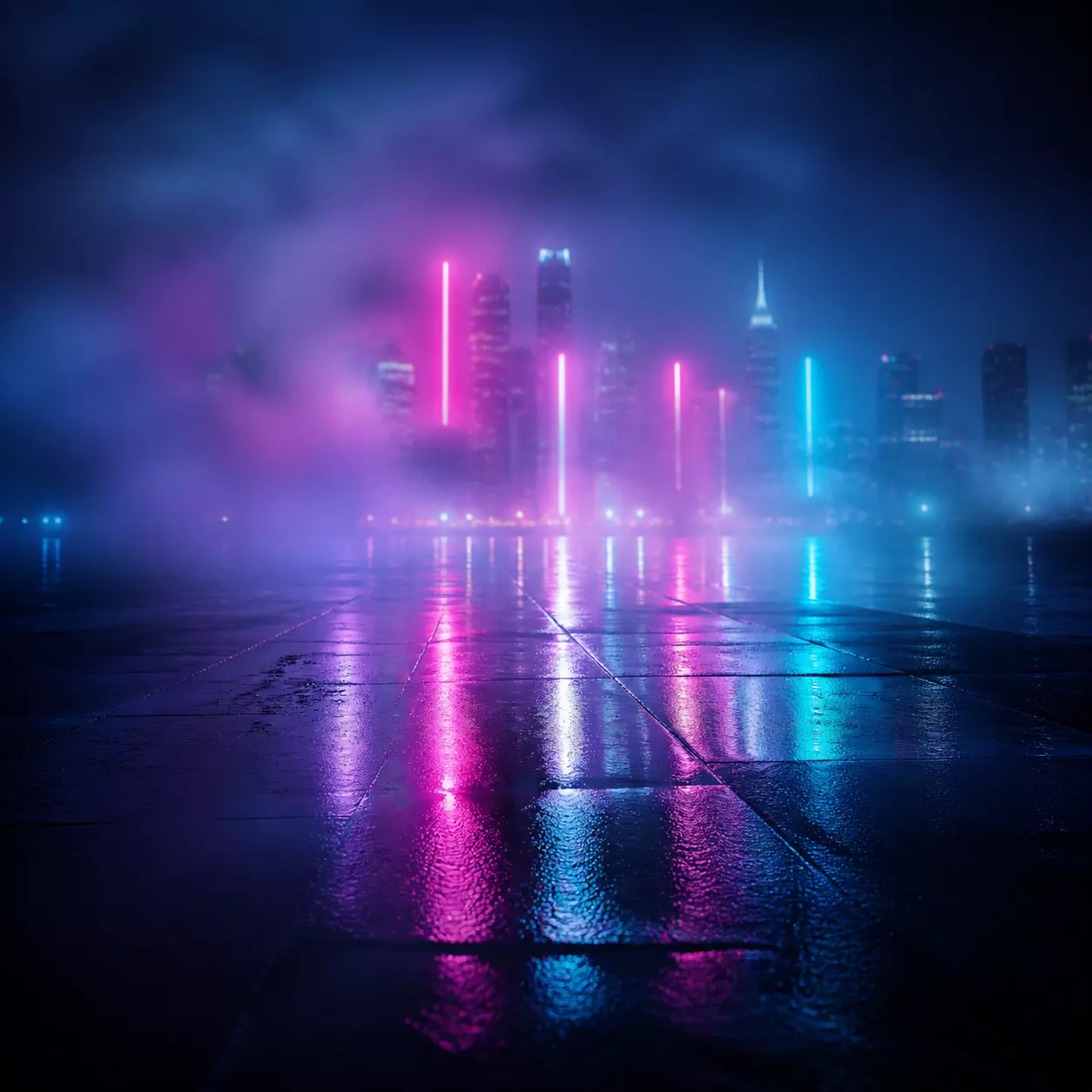 雨夜霓虹城市倒影的 Demo 封面